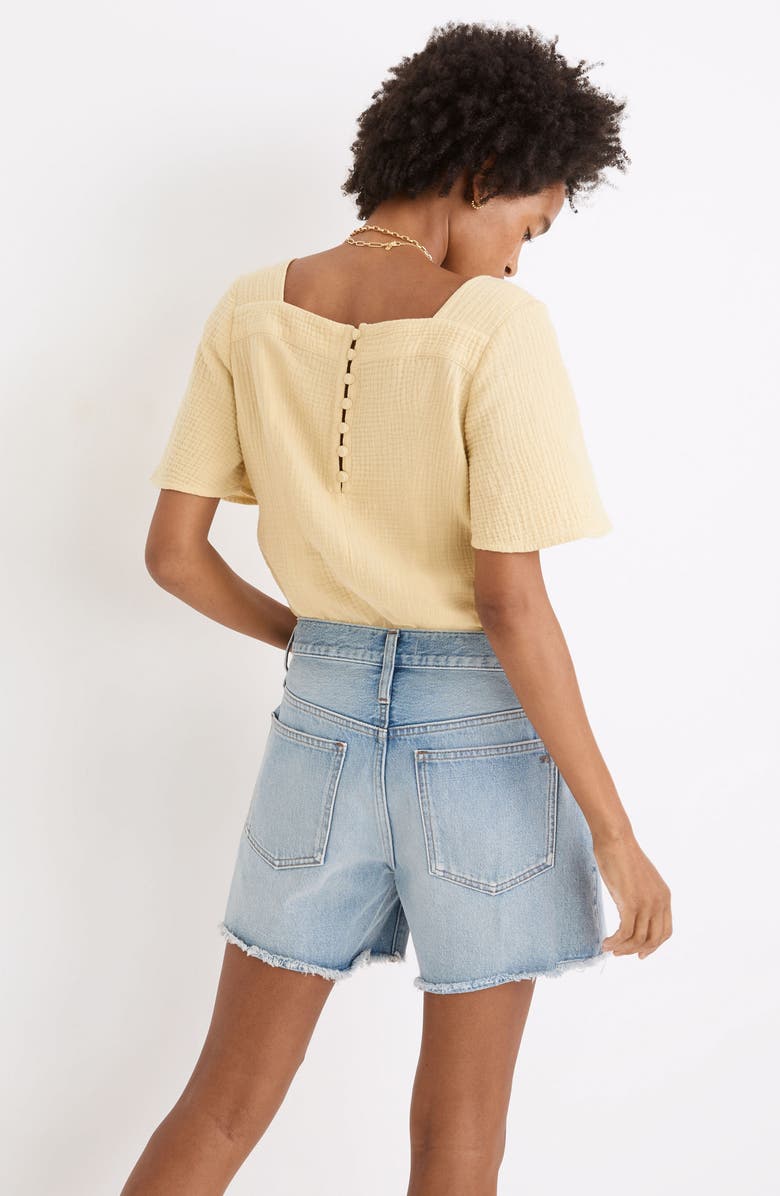 Madewell Relaxed Mid-Length Denim Shorts: Ripped Edition, Alternate, color,