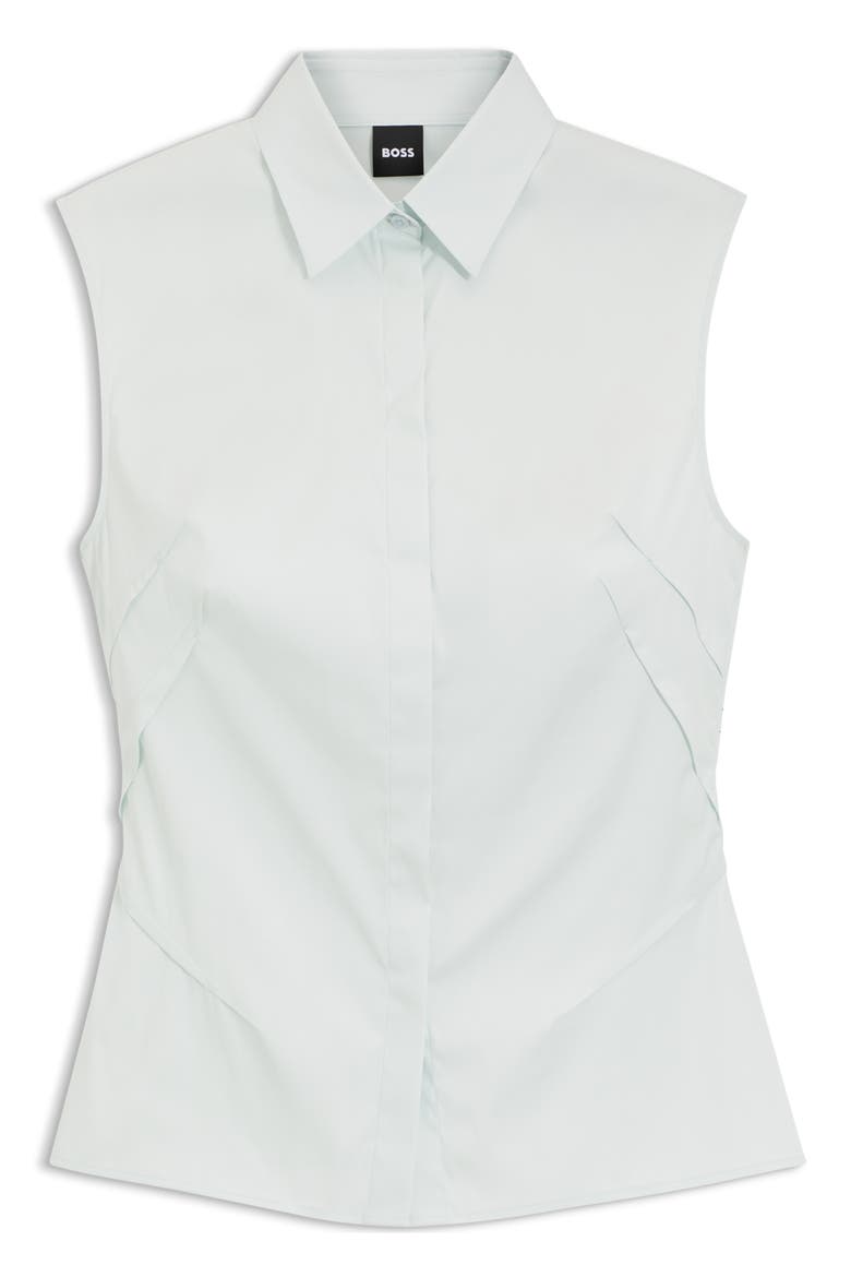 Burbella Darted Sleeveless Top, Alternate, color, PALE LAGOON