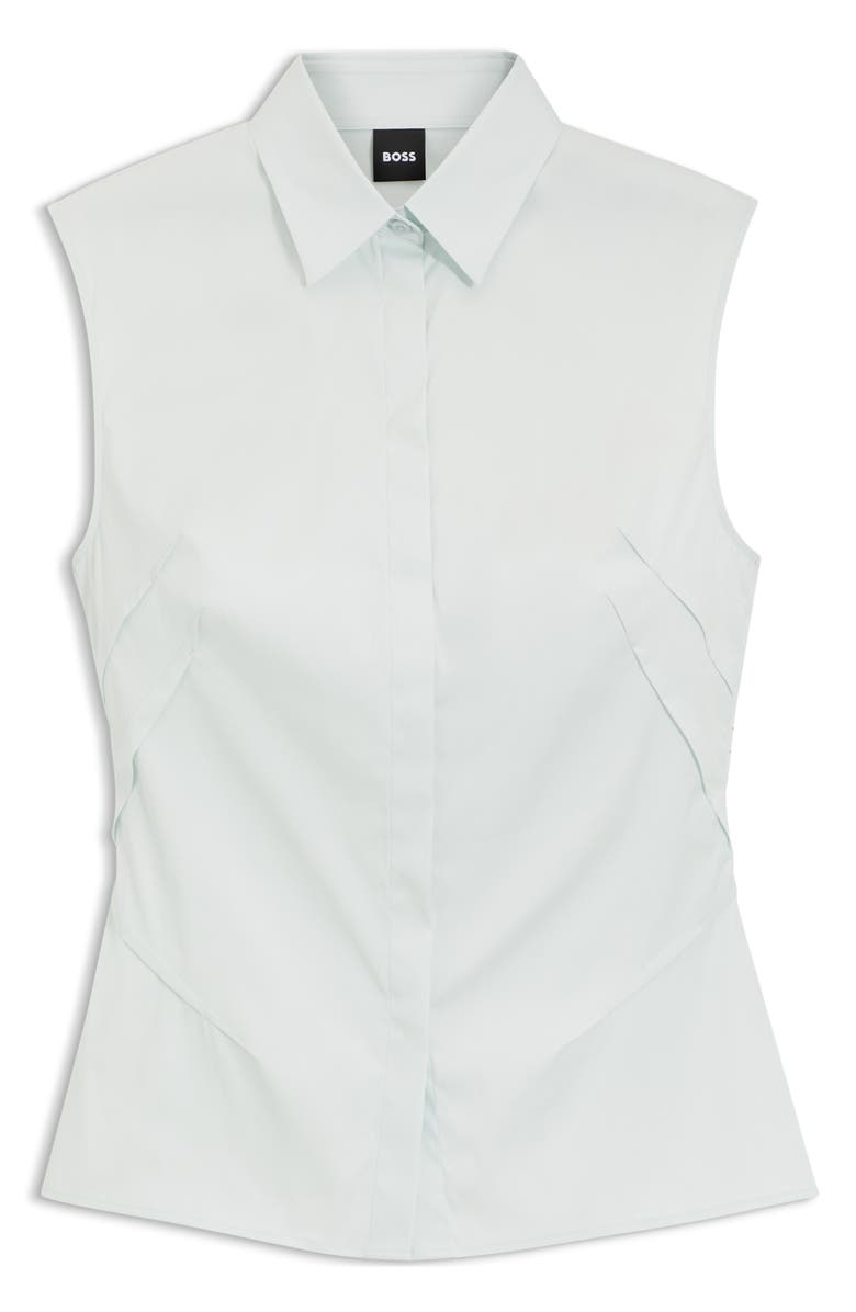 BOSS Burbella Darted Sleeveless Top, Alternate, color, Pale Lagoon