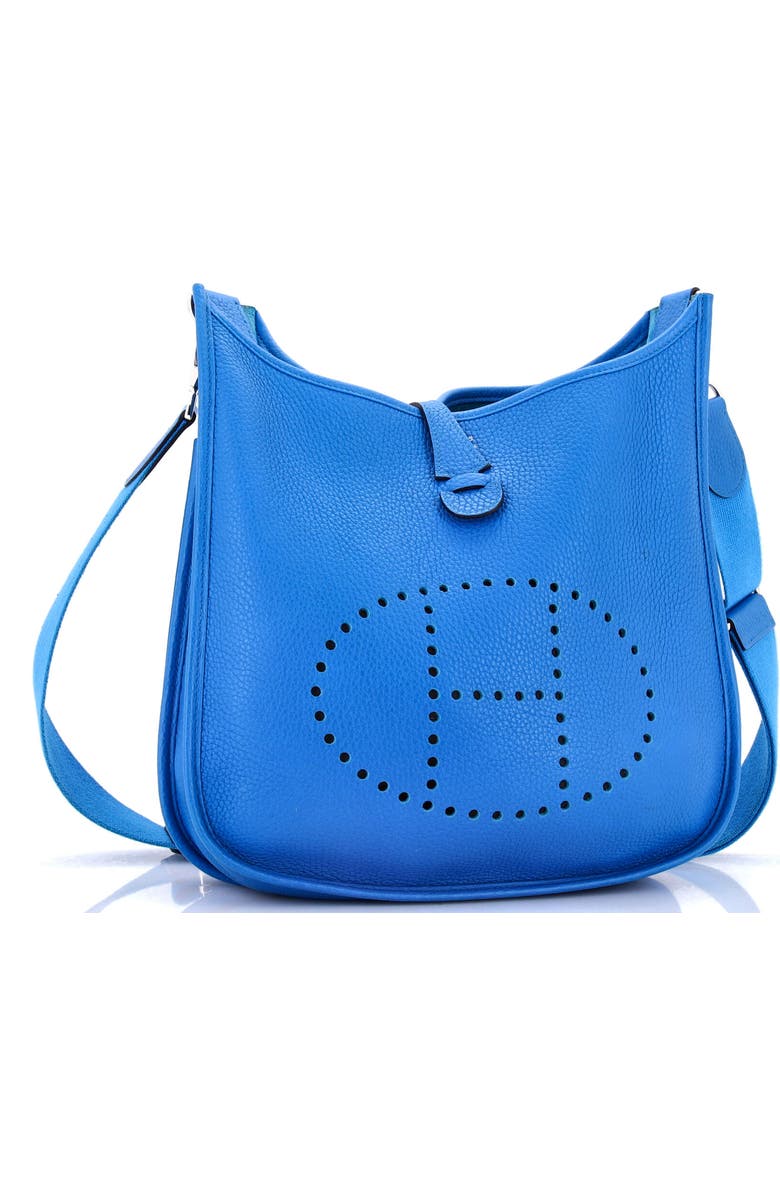 Pre-Owned Hermes Evelyne Bag Gen III Clemence PM, Alternate, color, Bleu Zanzibar