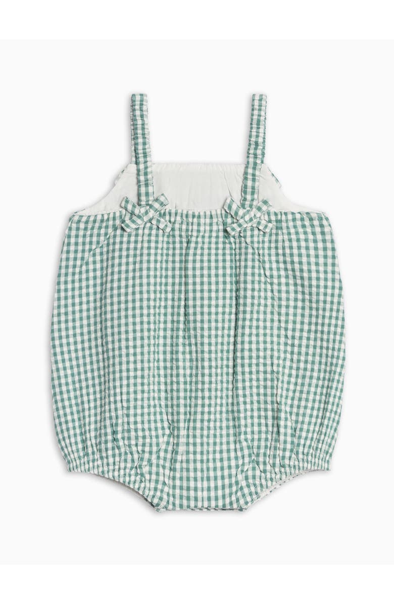 KENDI by Colored Organics Orgnaic Rosalie Seesucker Ruffle Bubble Romper, Alternate, color, Laguna Gingham