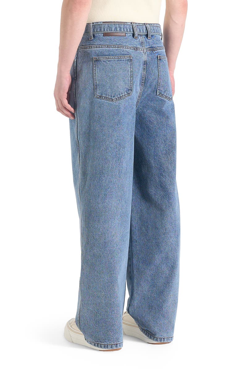 Manière De Voir Adam Wide Leg Belted Jeans, Alternate, color, Blue Wash