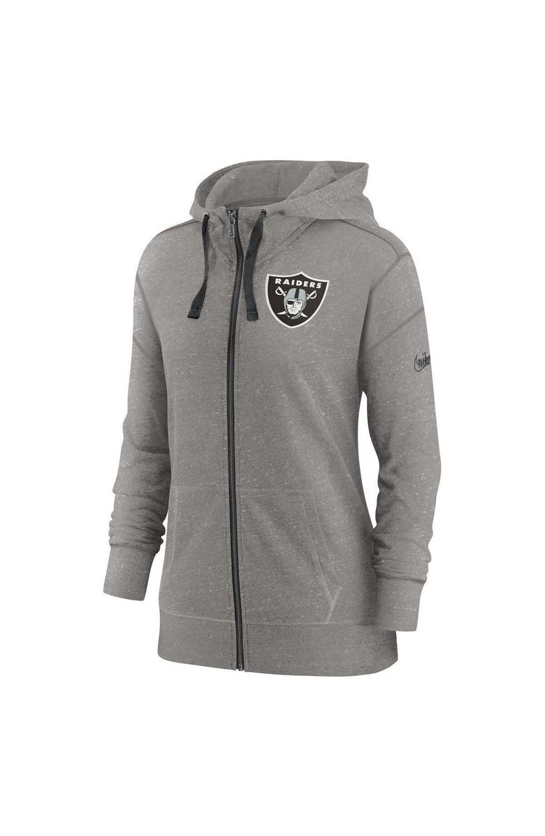 Nike Women's Nike Heather Charcoal Las Vegas Raiders Gym Vintage Full-Zip Hoodie, Alternate, color, 