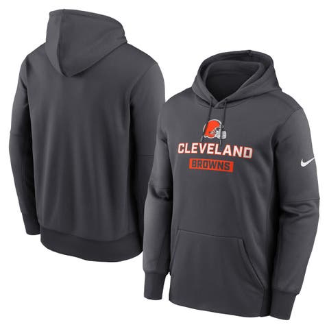Men's Nike Anthracite Cleveland Browns Toss Sweep Performance Pullover Hoodie