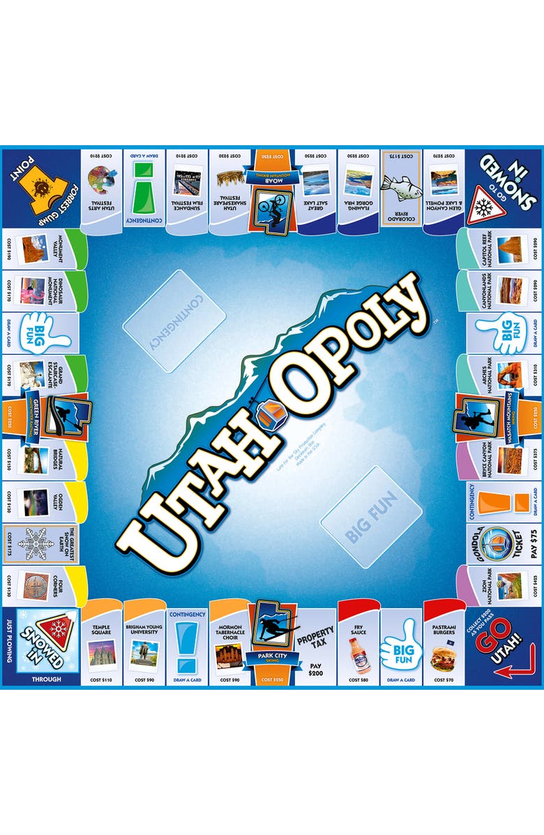 Late for the Sky Utahopoly Monopoly Board Game, Alternate, color, Multicolored