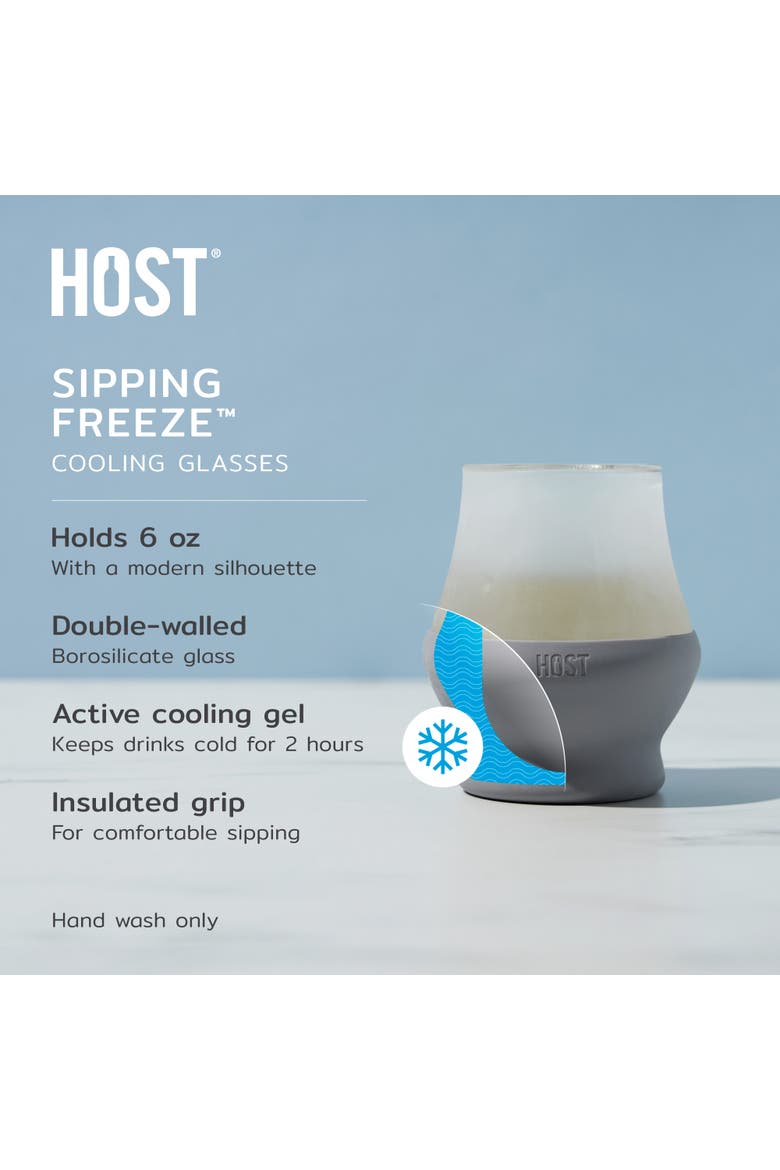 Glass FREEZE Sipping Cooling Cup Set of 2, Alternate, color, Gray
