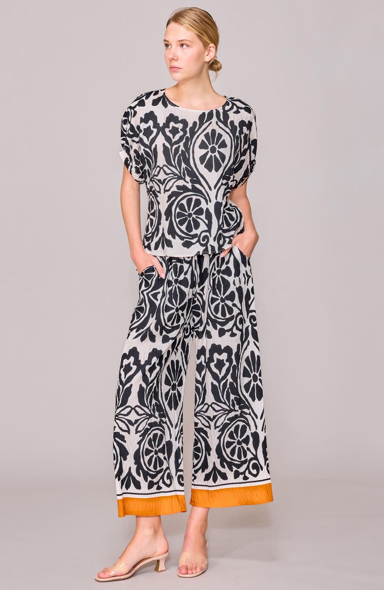 MELLODAY Floral Print Wide Leg Pants, Alternate, color,