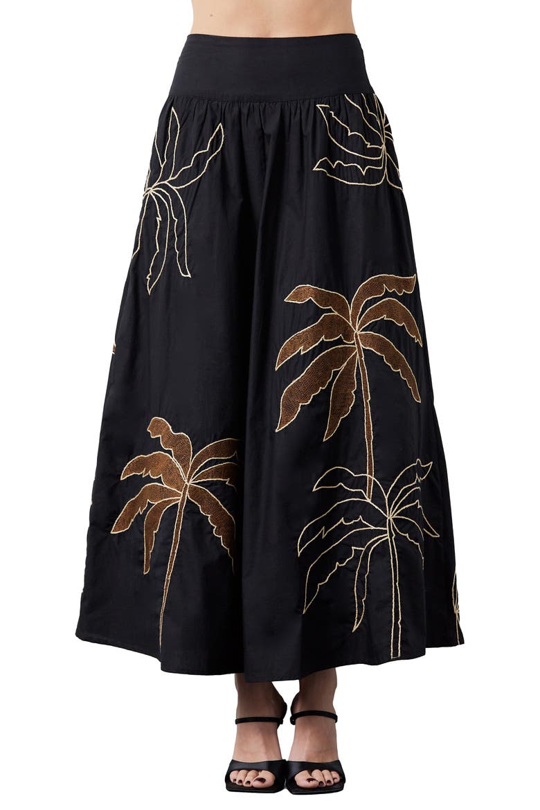 Nuri Maxi Skirt, Main, color, BLACK/ BROWN