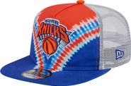 New Era Men's New Era Blue/Orange New York Knicks Throwback Dye Golfer Snapback Hat