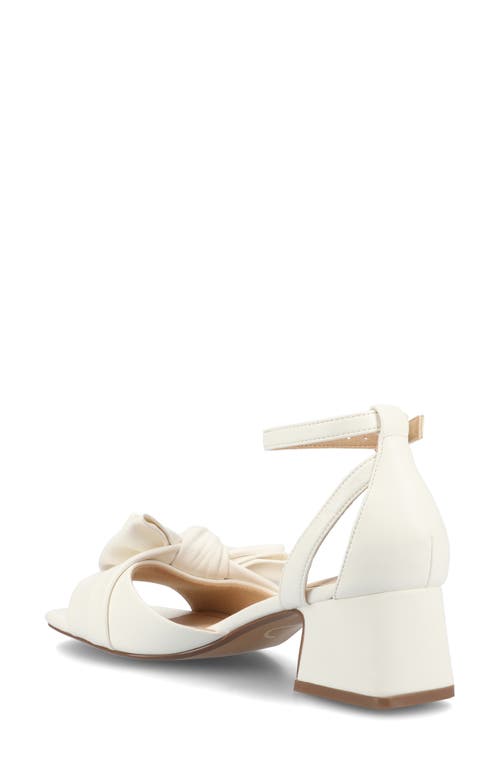 Journee Collection Zevi Bow Block Heel Sandal In White Pu