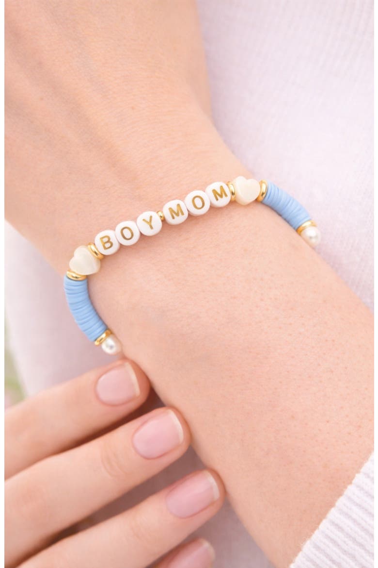Boy Mom Women's Bracelet, Alternate, color, Blue/White