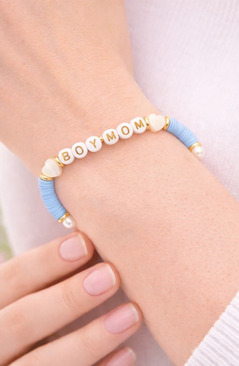 Bits & Bows Boy Mom Women's Bracelet, Alternate, color, Blue/White
