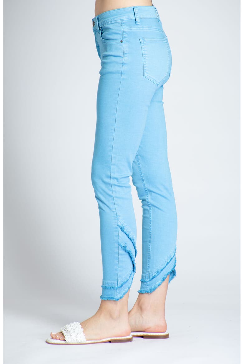 Double Tulip Hem Back Skinny Jeans, Alternate, color, BLUE