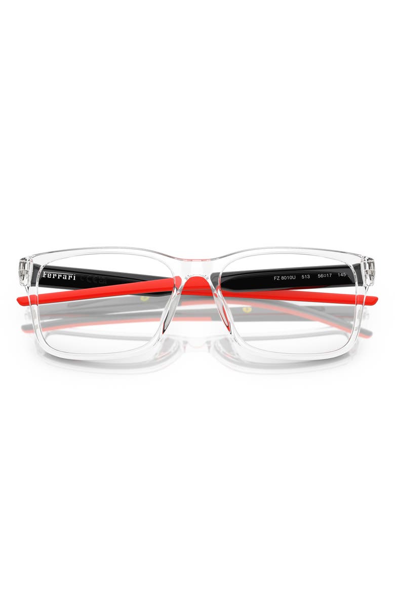 Scuderia Ferrari 56mm Square Optical Glasses, Alternate, color, Crystal