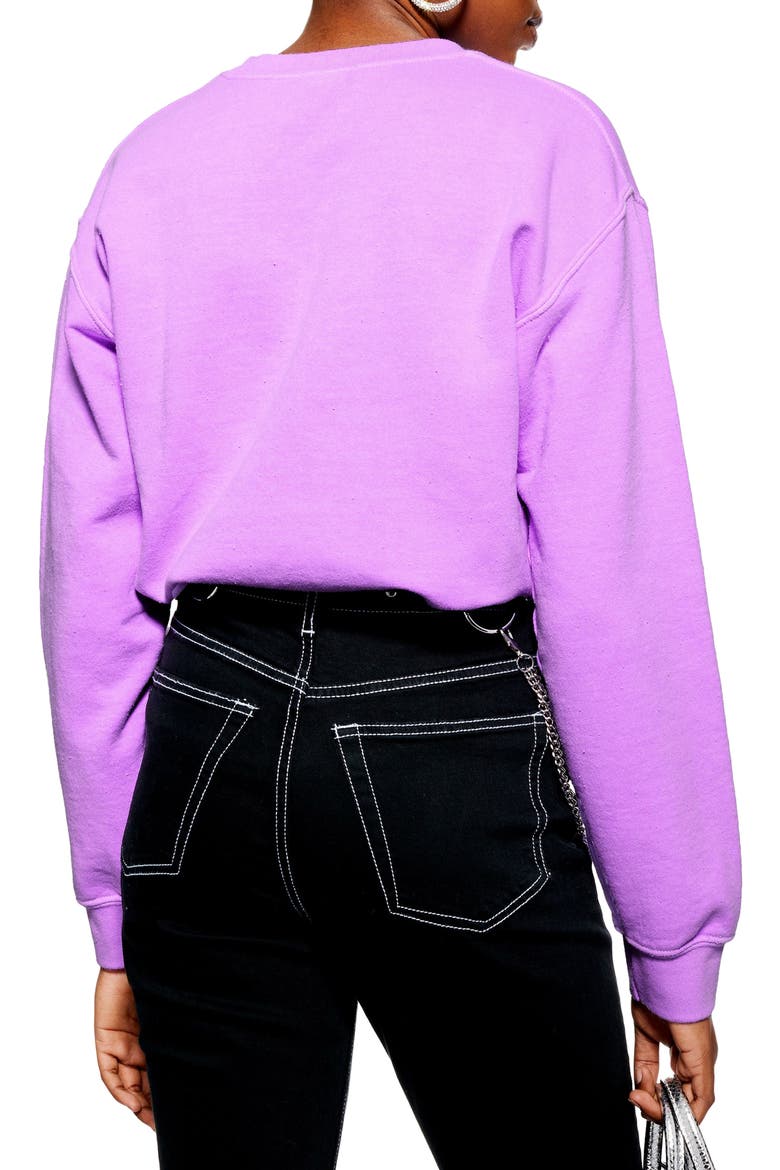 Washed Neon Sweatshirt, Alternate, color, PURPLE