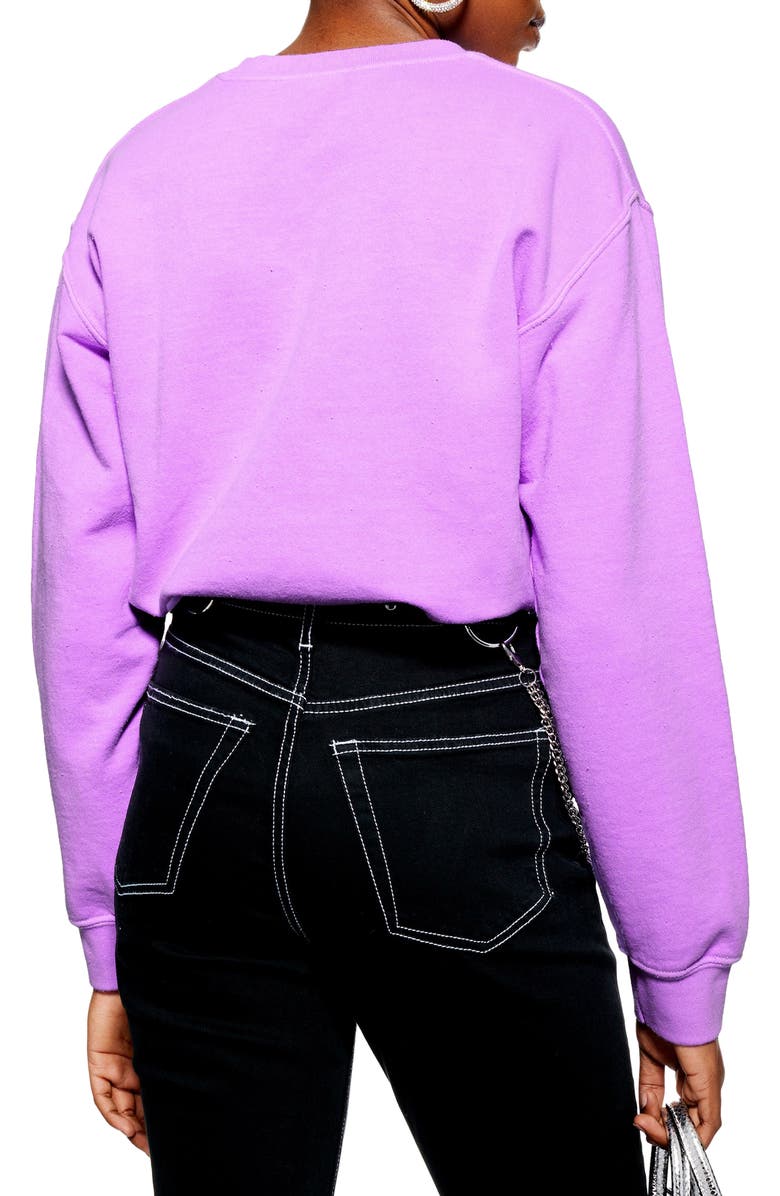Topshop Washed Neon Sweatshirt, Alternate, color,