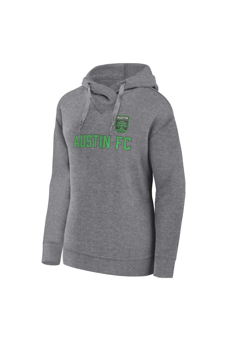 Women's Fanatics Branded  Heather Gray Austin FC Script Pullover Hoodie, Alternate, color, Heather Gray