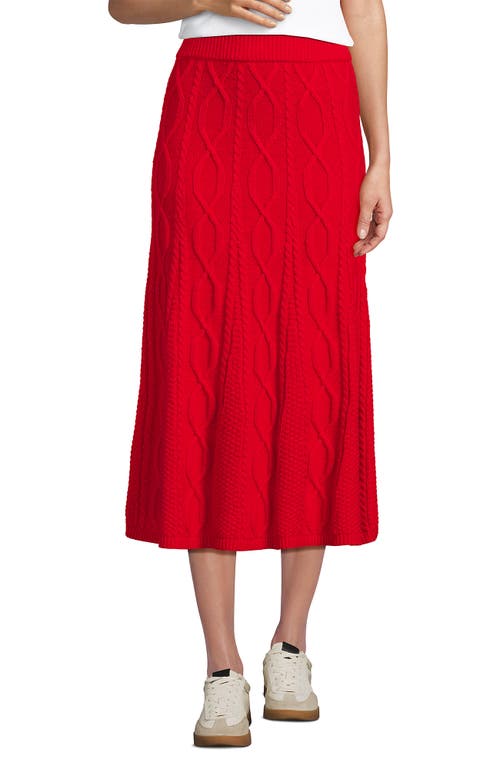 Lands' End Cozy Lofty Cable Fluted Midi Sweater Skirt