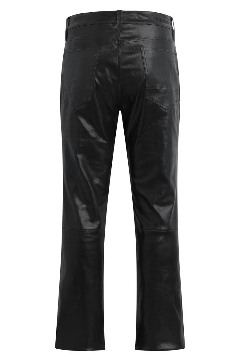Walker Kick Flare Leather Jeans, Alternate, color, DISTRESS BLACK