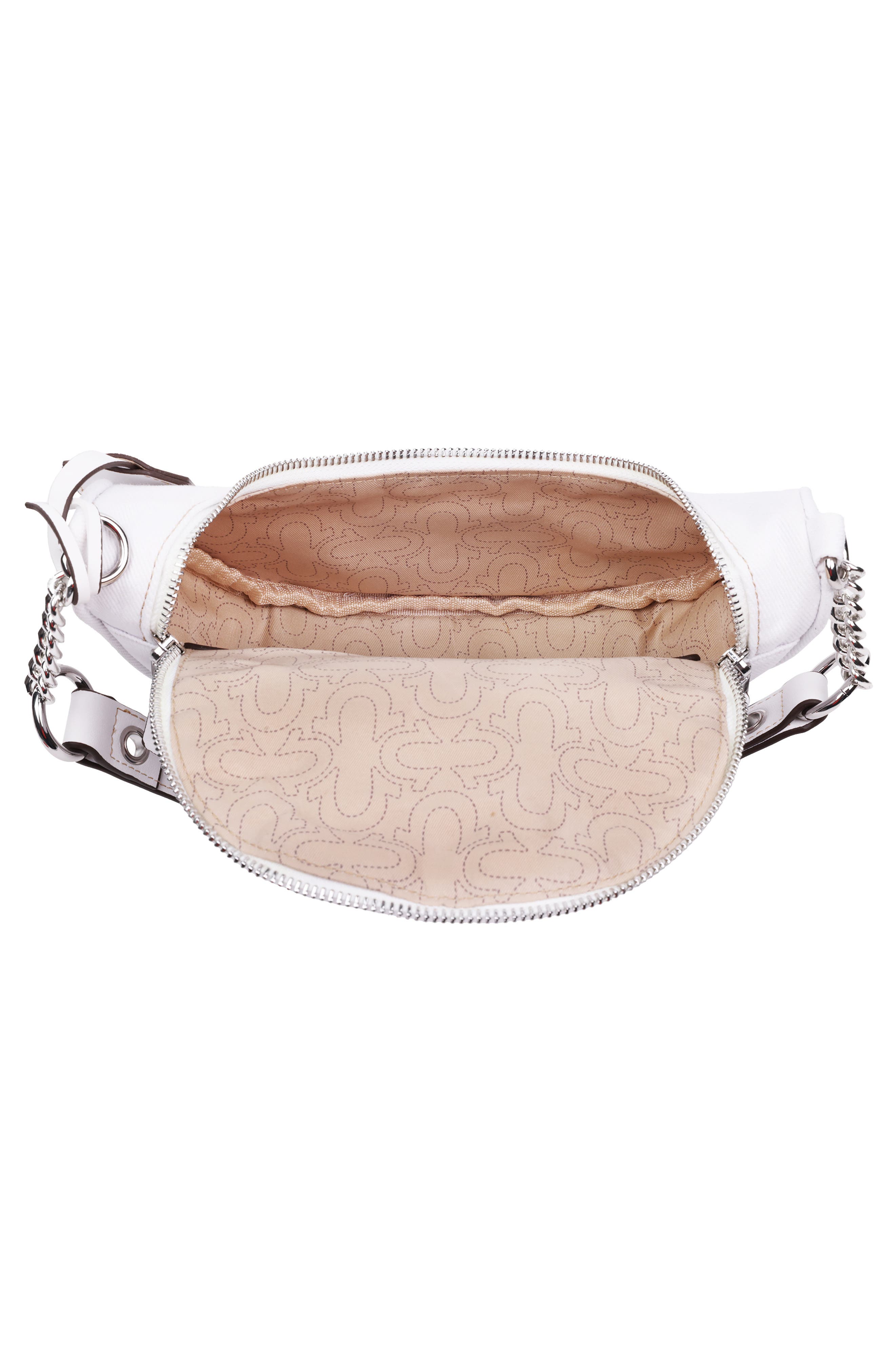 Chain Handle Denim Hobo, Alternate, color, WHITE