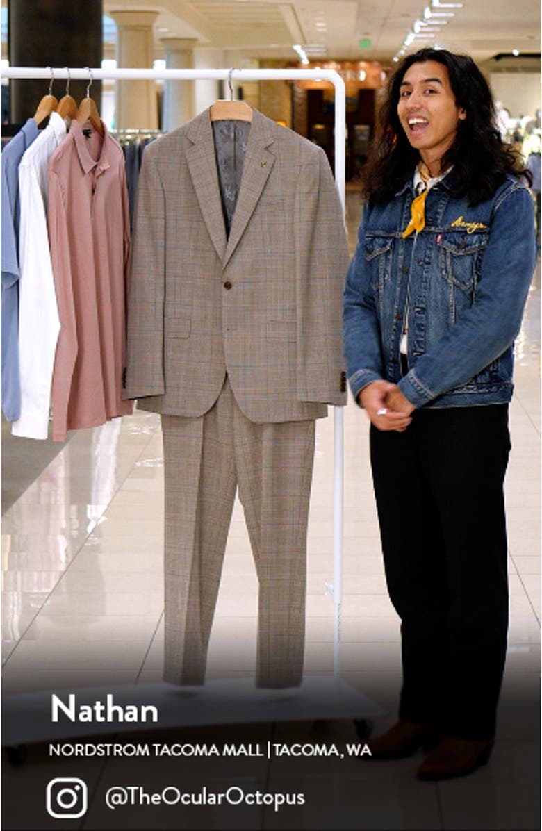 Jay Slim Fit Plaid Wool Suit, sales video thumbnail