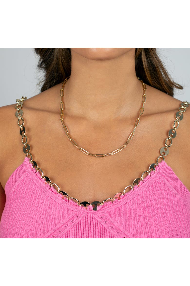 Large Paperclip Link Necklace, Alternate, color, Gold - 18 Inch