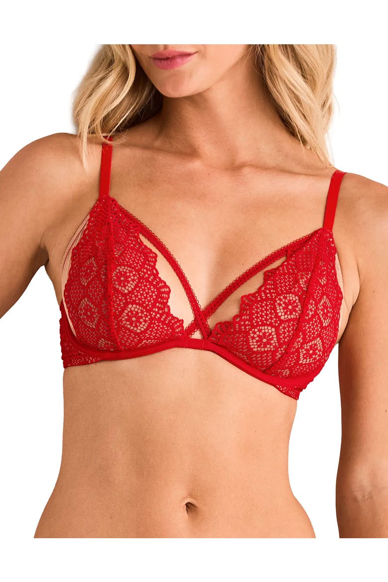 Giudi Unlined Plunge Bra, Main, color, Dark red