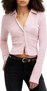 AllSaints Connie Textured Weave Button-Up Shirt