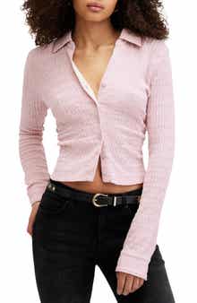 Connie Textured Weave Button-Up Shirt