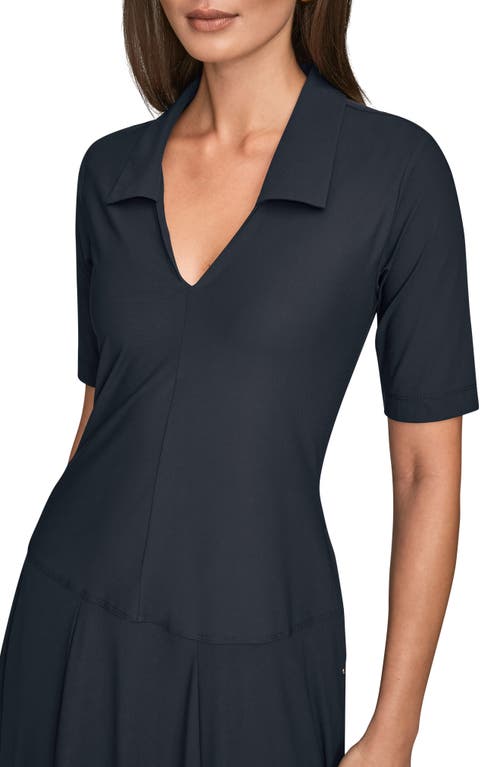 Donna Karan New York A-line Polo Dress In Black