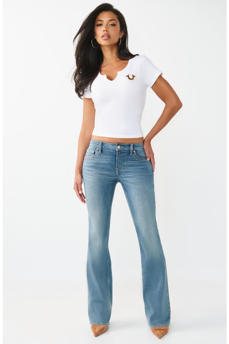 Becca Studs Bootcut Jeans, Alternate, color, MEDIUM HORIZON WASH