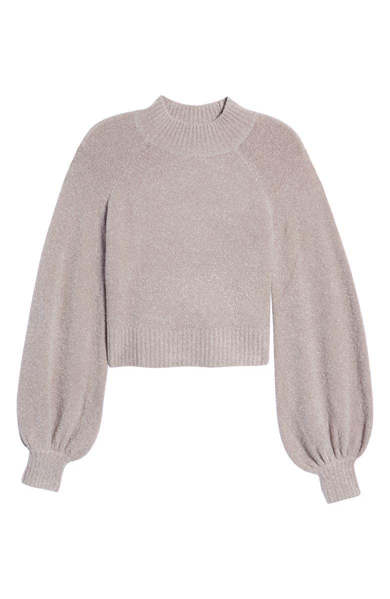 VICI Collection Mock Neck Balloon Sleeve Crop Sweater, Alternate, color, 