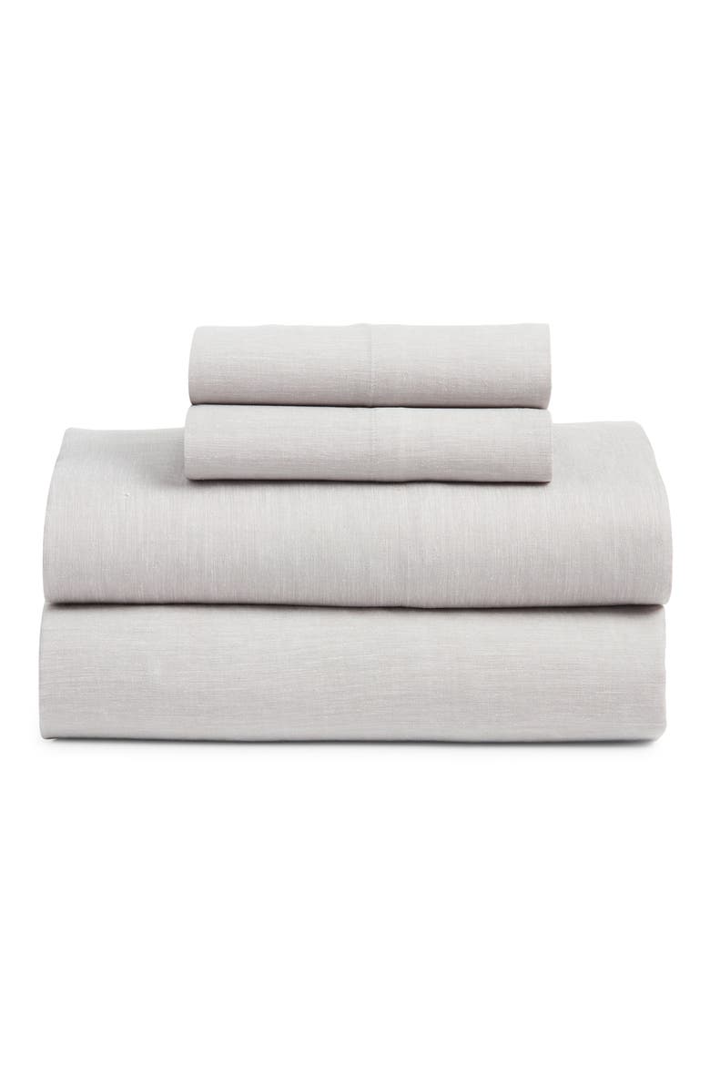 Lyocell & Linen Blend Sheet Set, Main, color, GREY OPAL