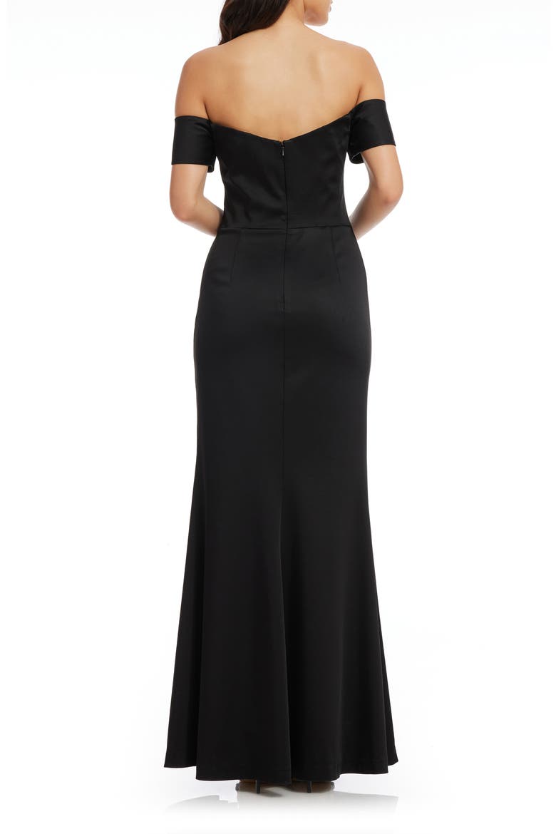 Gabrielle Off the Shoulder Gown, Alternate, color, BLACK
