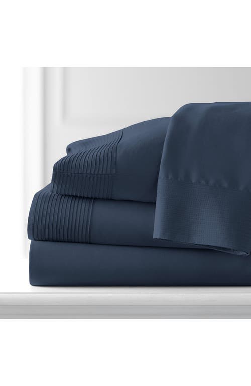 Southshore Fine Linens Premium Collection Pleated Extra Deep Pocket Sheet Set In Dark Blue