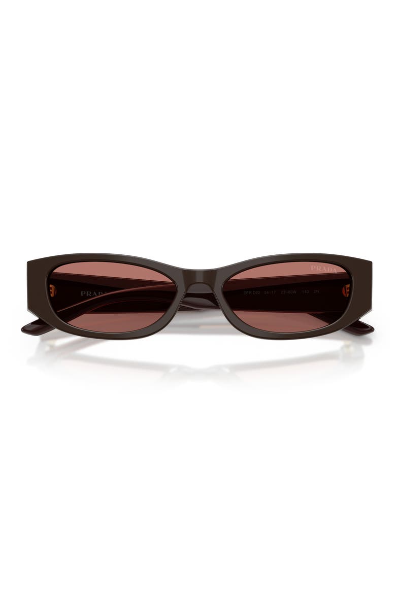 PR D22S 54mm Rectangular Sunglasses, Alternate, color, CIGAR / BORDEAUX