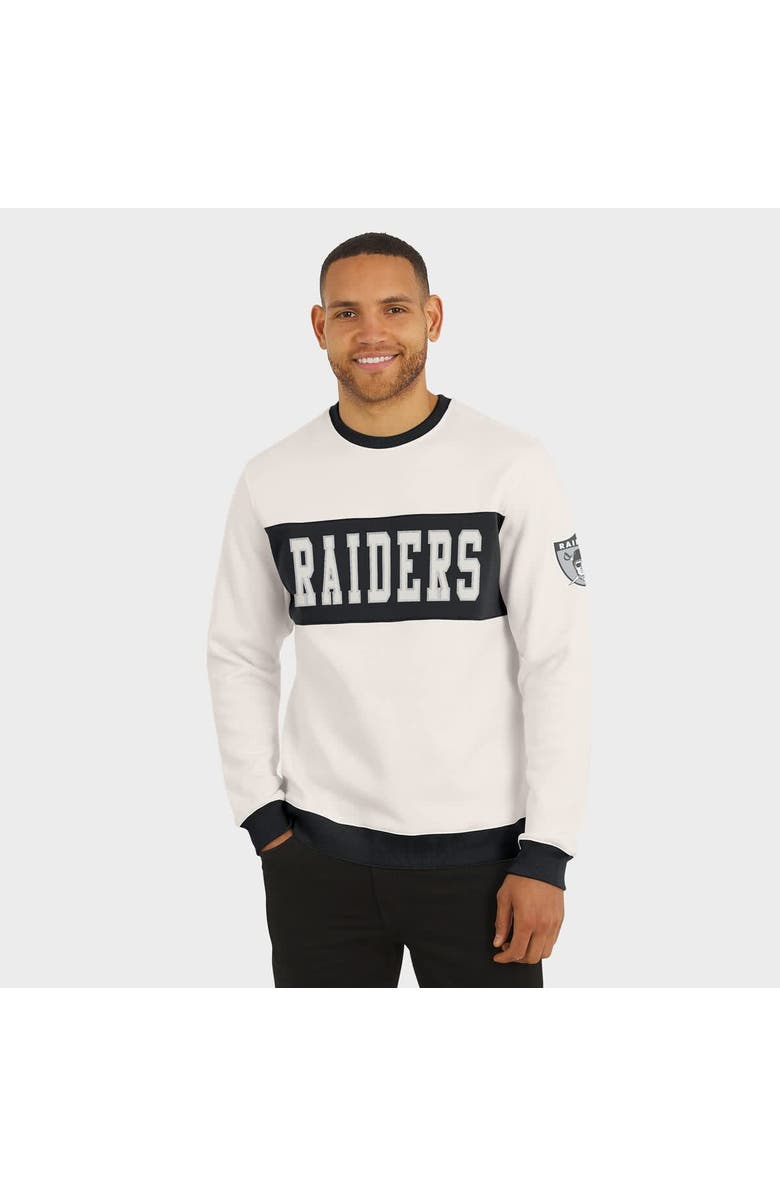 Darius Rucker Collection by Fanatics Men's Darius Rucker Collection by Fanatics  Cream Las Vegas Raiders Colorblock Pullover Sweatshirt, Alternate, color, 