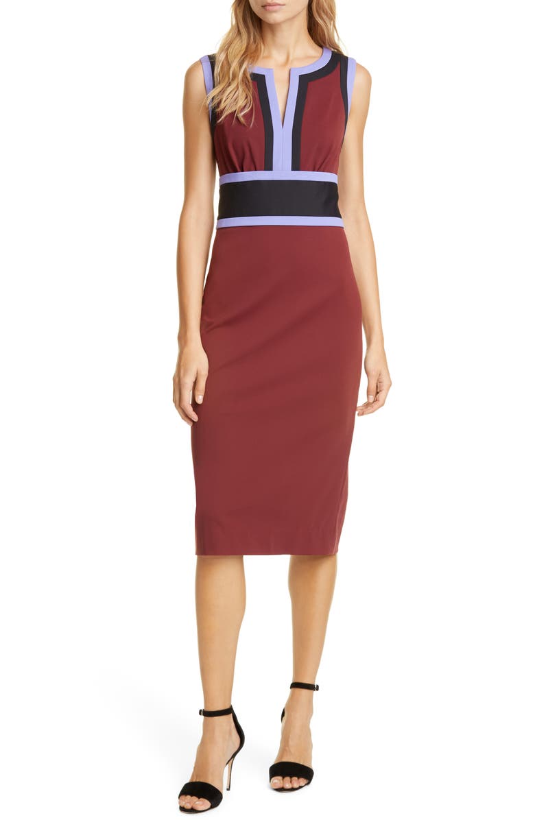 DVF Maribel Colorblock Sleeveless Sheath Dress, Main, color, 
