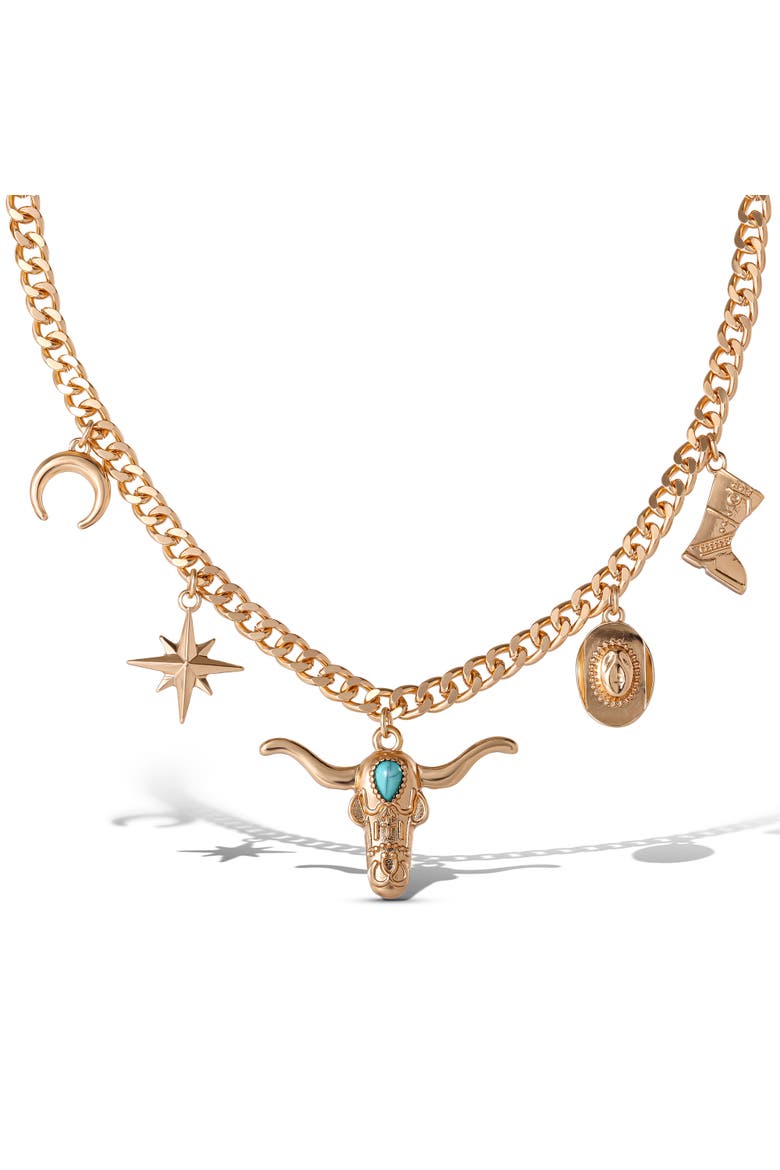 Celestial Charm Necklace, Main, color, Gold