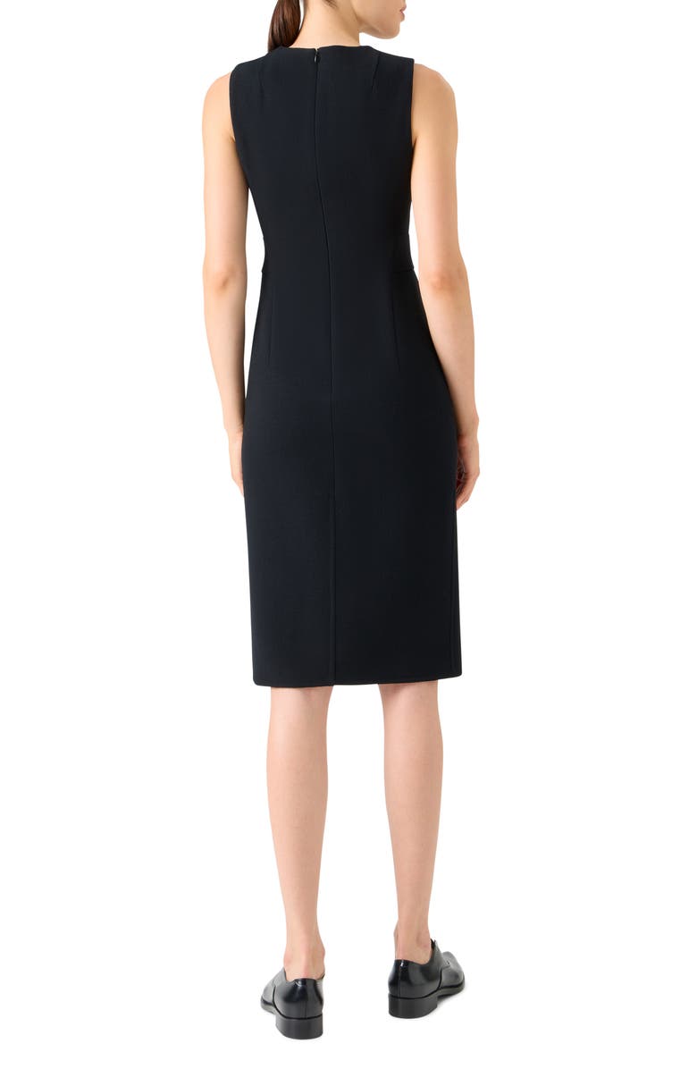 Akris Sleeveless Virgin Wool Sheath Dress, Alternate, color, Black