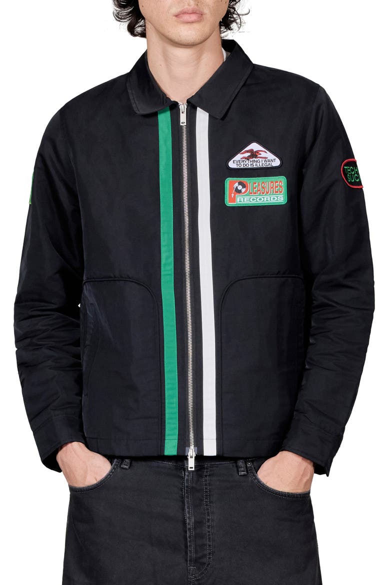 Records Patch Jacket, Main, color, BLACK