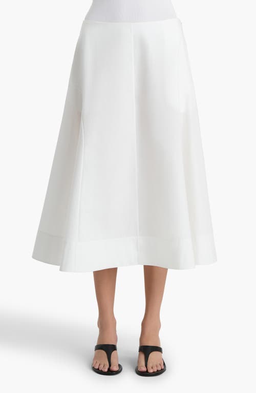 Khaite Artin Cotton Midi Skirt in Chalk at Nordstrom, Size 4