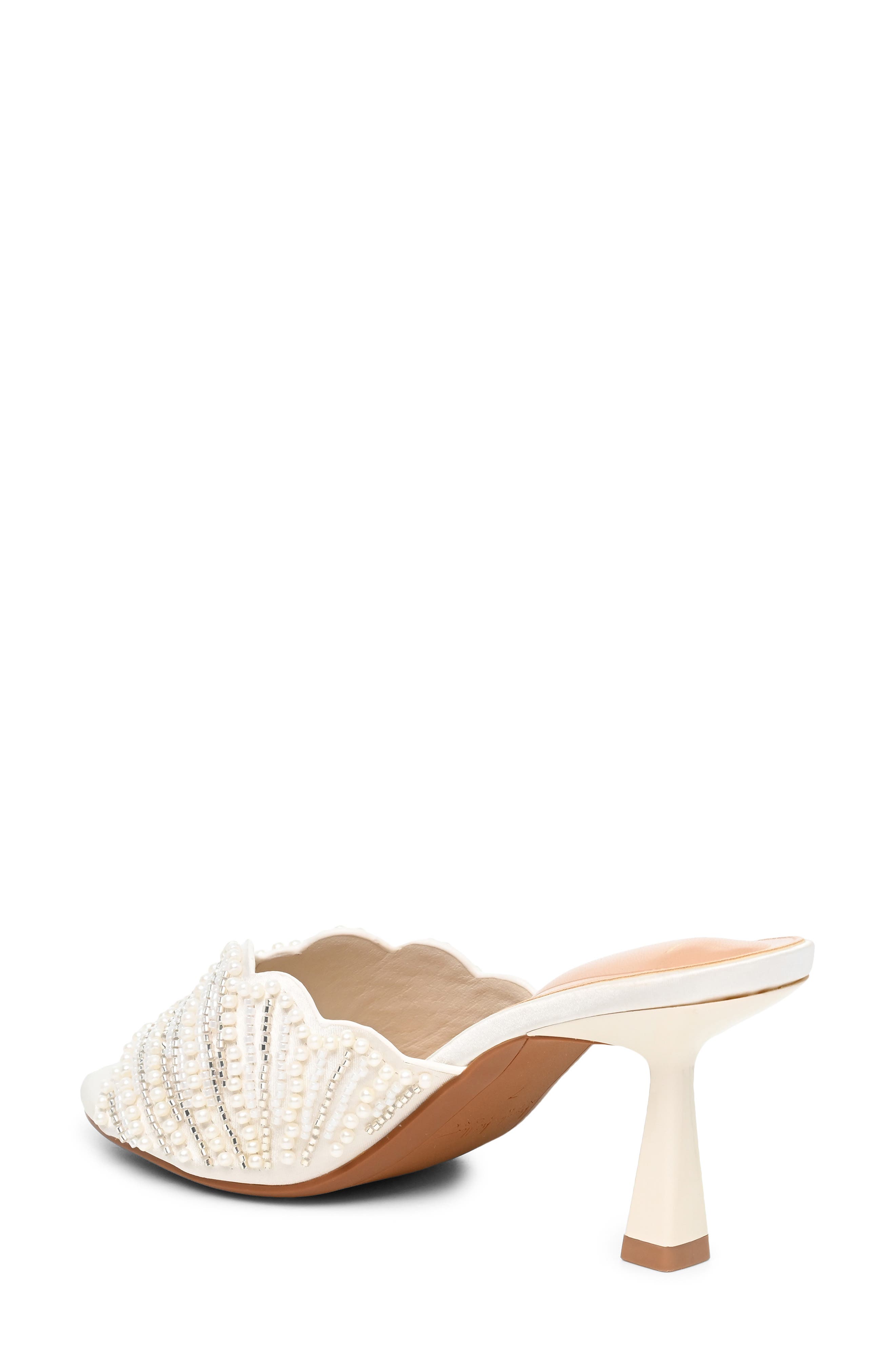 Zoda Faux Pearl Sandal, Alternate, color, BONE