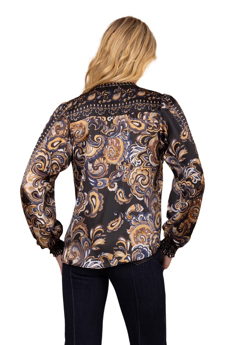 Hale Bob Haylee Silk Top, Alternate, color, Black