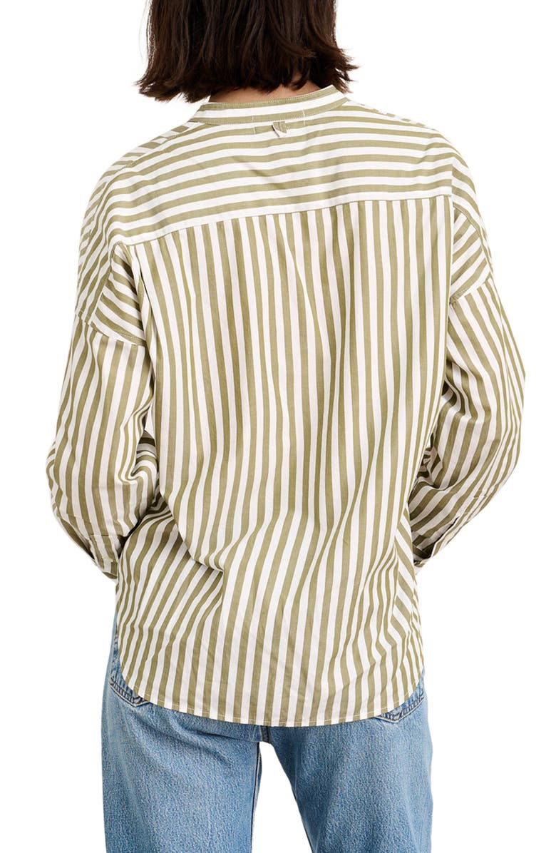 Alex Mill Mixed Stripe Band Collar Button-Up Shirt, Alternate, color,