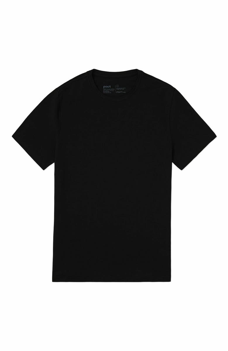 Pact Luxe Stretch Jersey Slim Crew Neck Tee, Alternate, color, Black