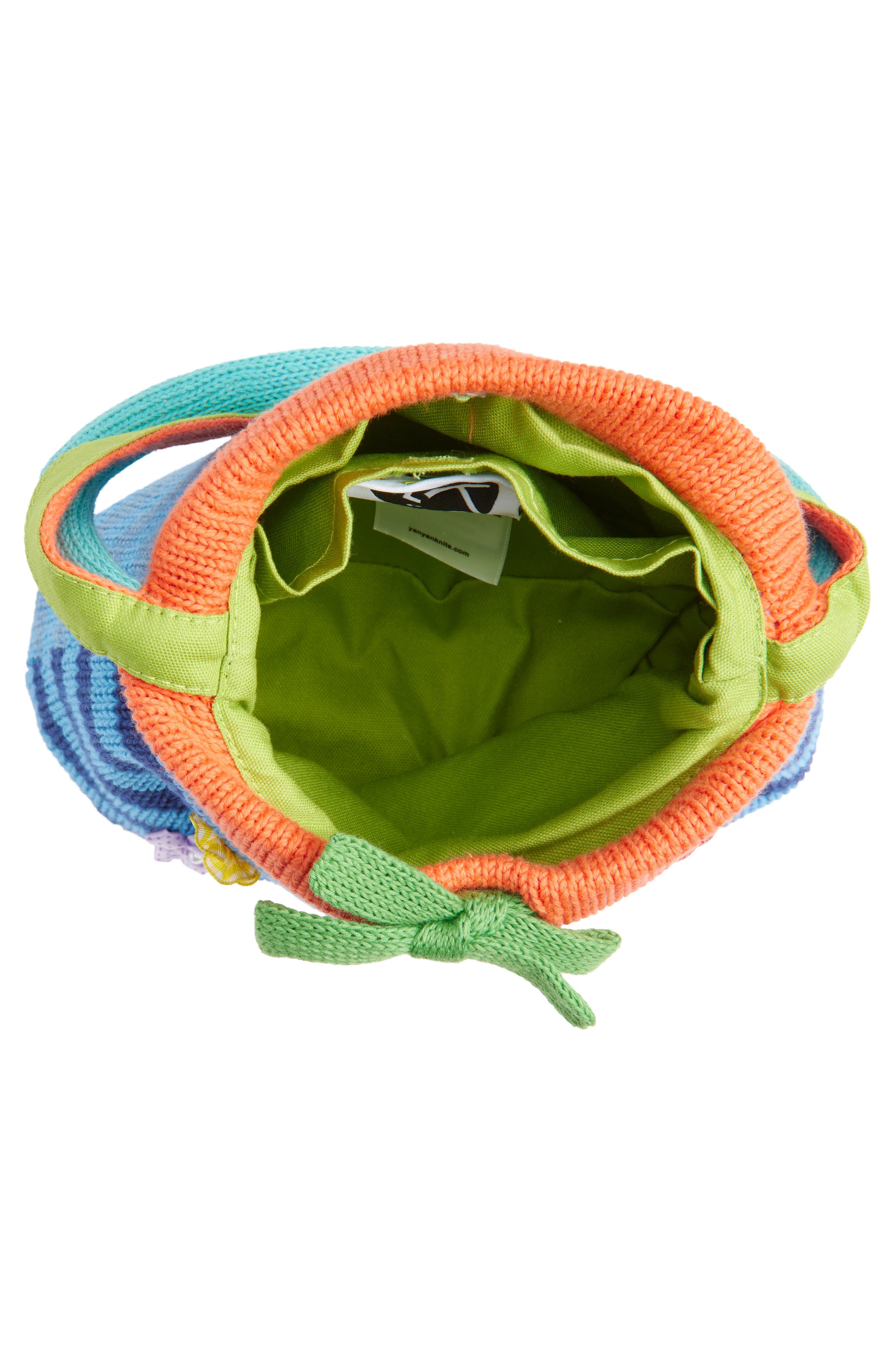 YanYan Embellished Stripe Cotton Knit Handbag, Alternate, color, Blu Real