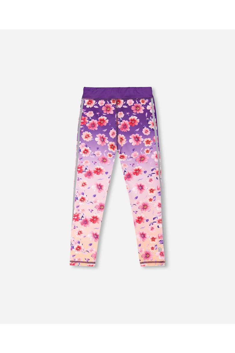 Athletic Leggings Floral Gradient in Recycled Polyester, Main, color, Mauve Floral Gradient