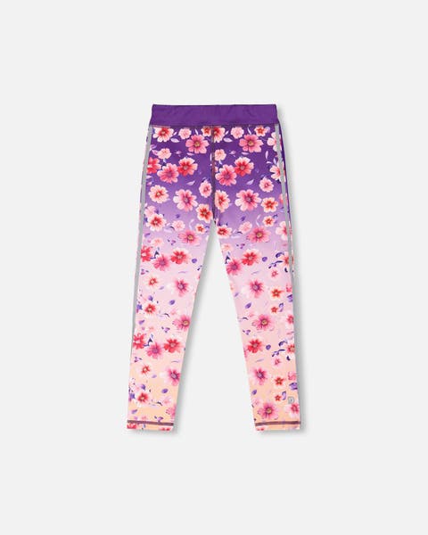Athletic Leggings Floral Gradient in Recycled Polyester