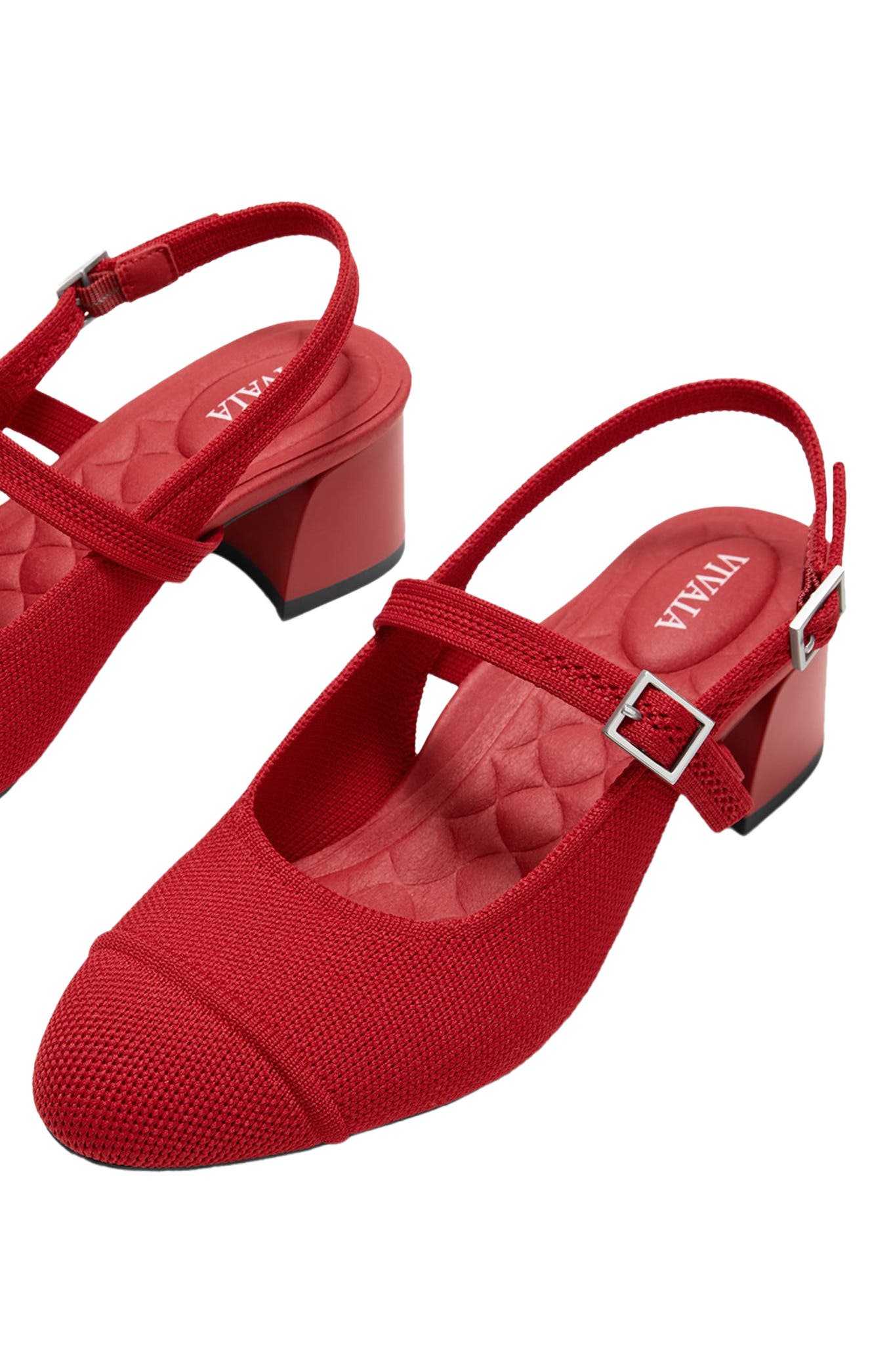 VIVAIA Almond-Toe Slingback Mary-Jane Sandals, Alternate, color, Ruby  Red